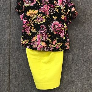 J CREW 🌵 CHARTREUSE No 2 Pencil Skirt, Like New Condition Size 6